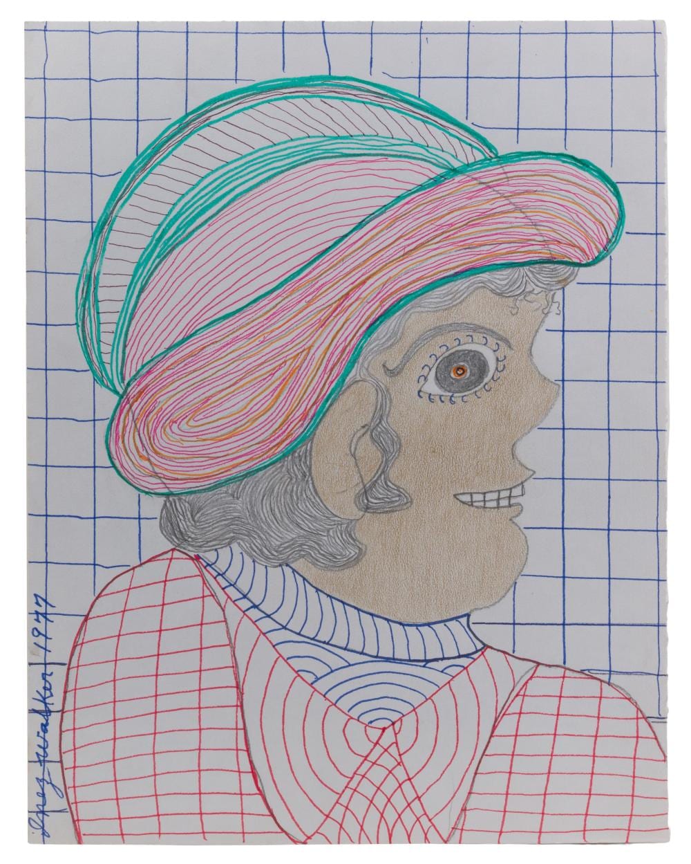 Inez Nathaniel Walker comparable auction result: inez nathaniel walker american 1911 1990 marker colored pencil and graphite on paper