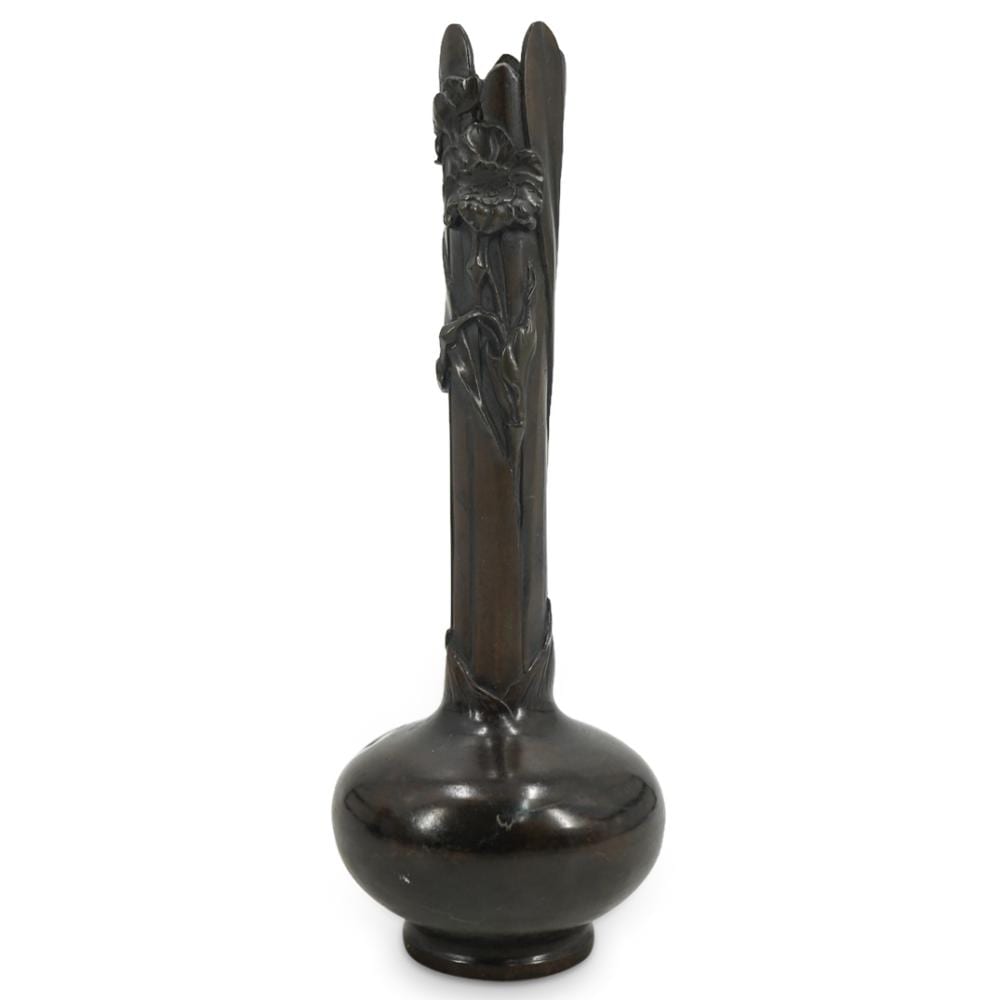 Antique Japanese Meiji Bronze Bulbous Vase sold by Akiba Galleries, lot 371 — auction record photograph