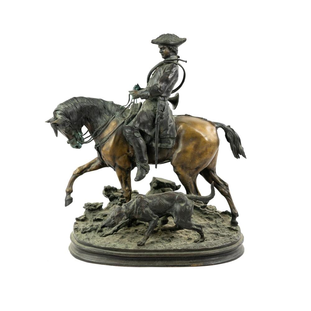 Pierre Jules Mene 'The Huntsman' Bronze Sculpture sold by Atlanta Auction Gallery, ltd, lot 157 — auction record photograph