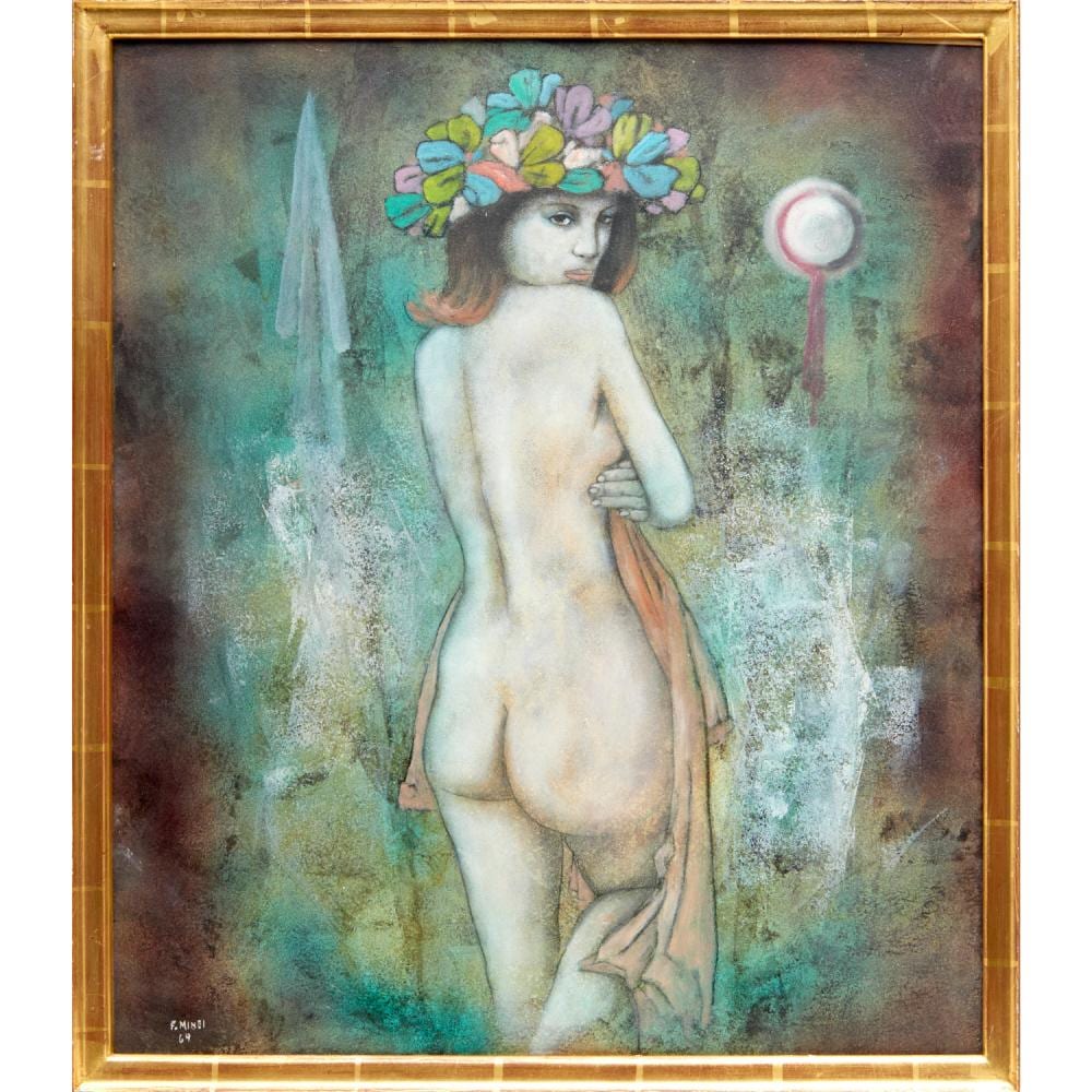 Franco Minei comparable auction result: franco minei tempera painting 1969