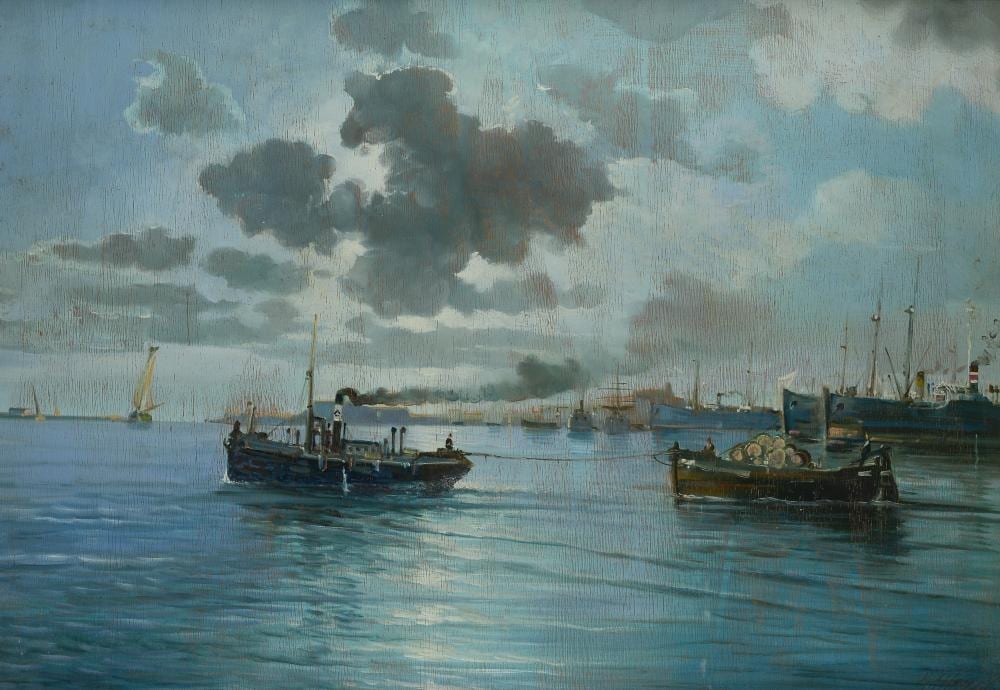 Giacomo Moretti comparable auction result: giacomo moretti napoli 1939 barche in porto