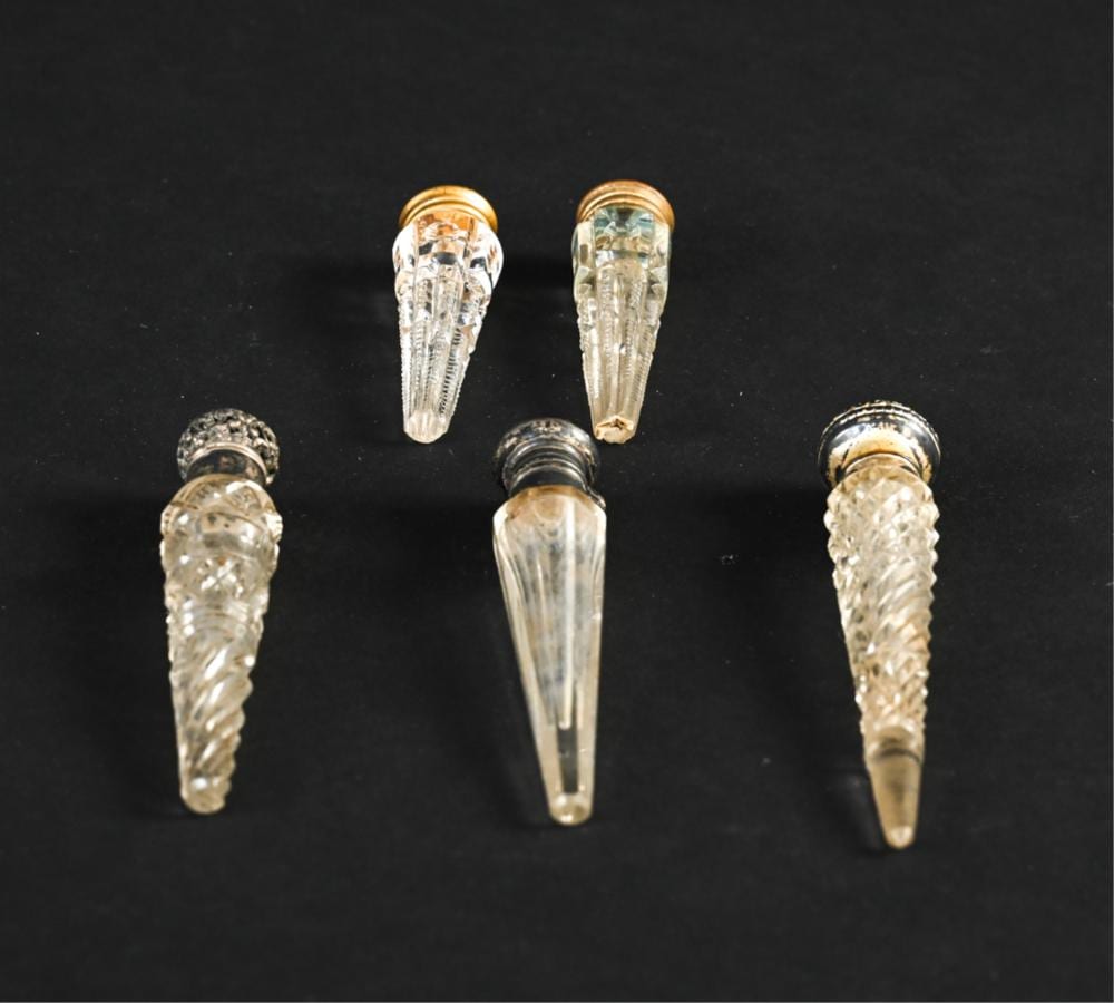 (5) ANTIQUE PERFUME BOTTLES sold by Westport Auction, lot 146 — auction record photograph
