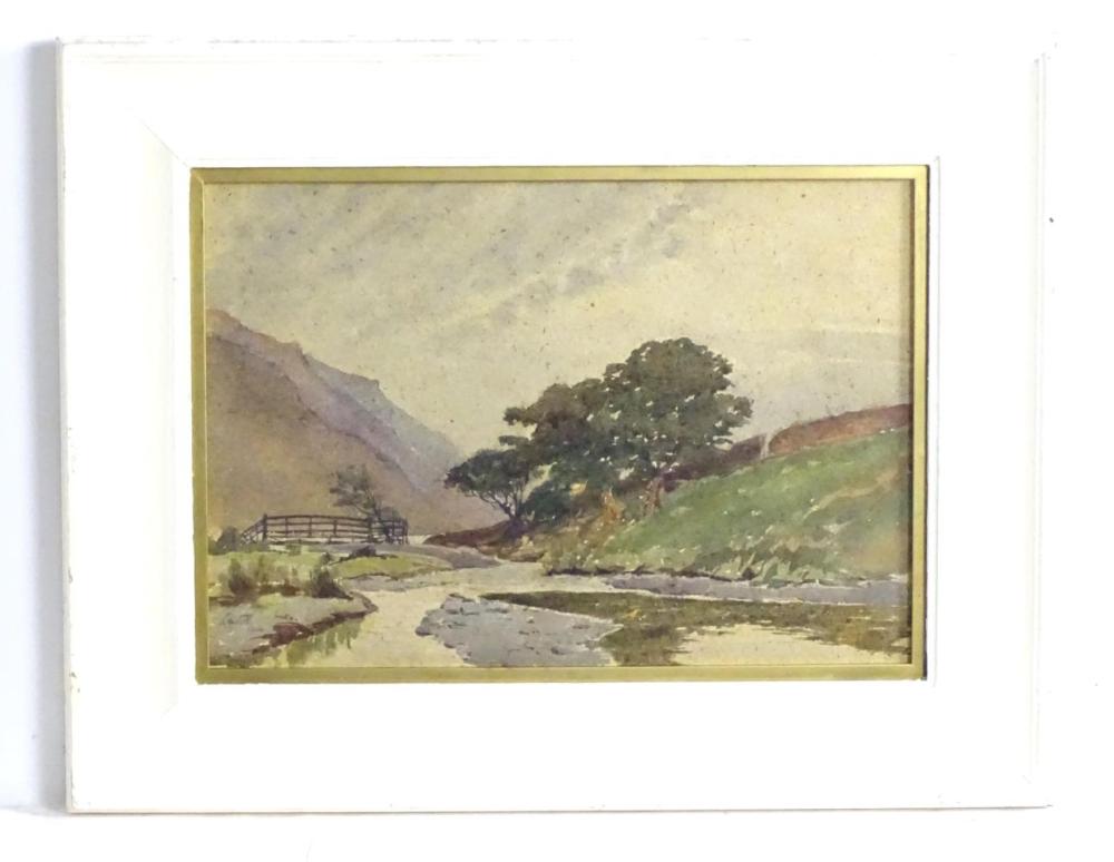 Edward Barnard Lintott comparable auction result: edward barnard lintott 1875 1951 watercolour a river valley landscape with wooden bridge signed