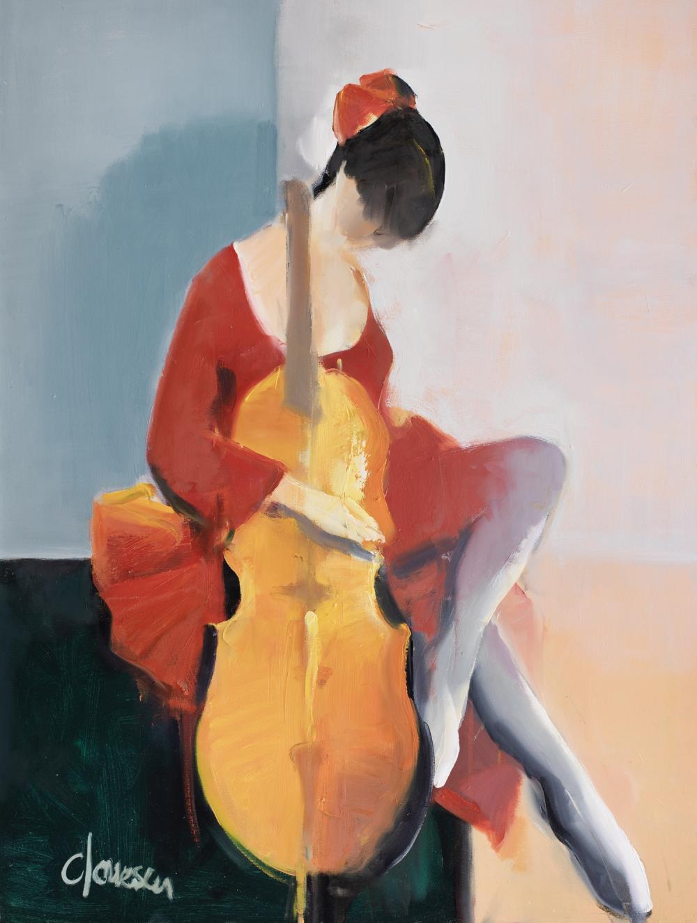 Corneliu Ionescu comparable auction result: corneliu ionescu red dressed ballerina