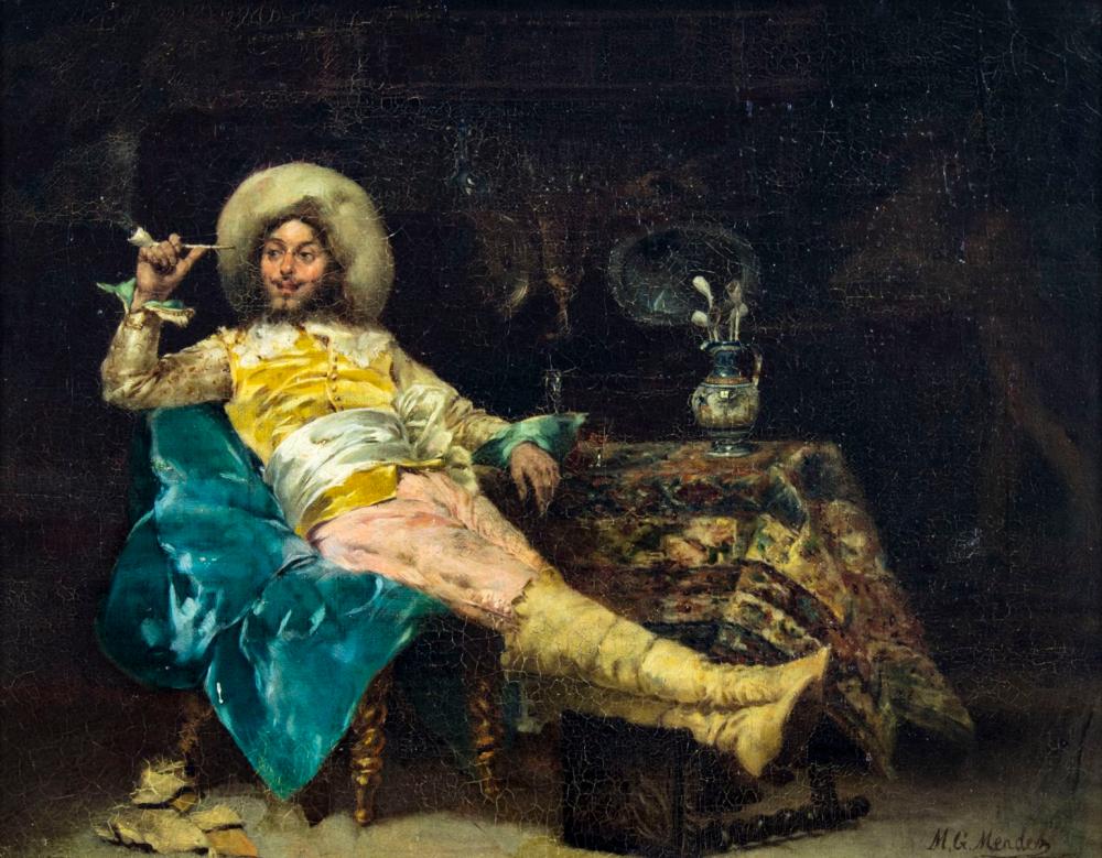 Manuel Gonzales Mendez (Spain,1843-1909) oil painting antique sold by Broward Auction Gallery LLC, lot 214 — auction record photograph