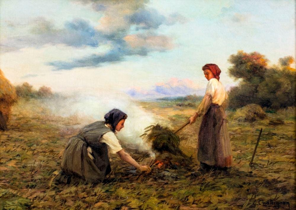 Ernest Chateignon comparable auction result: ernest chateignon france 1887 1910 oil painting antique