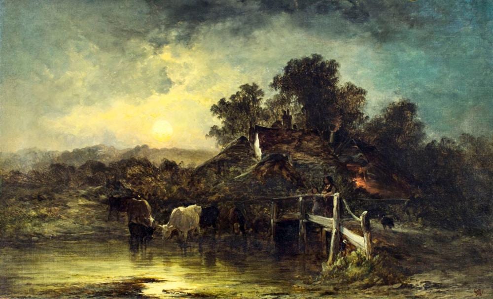 George Augustus Williams comparable auction result: george augustus williams uk 1814 1901 oil painting antique