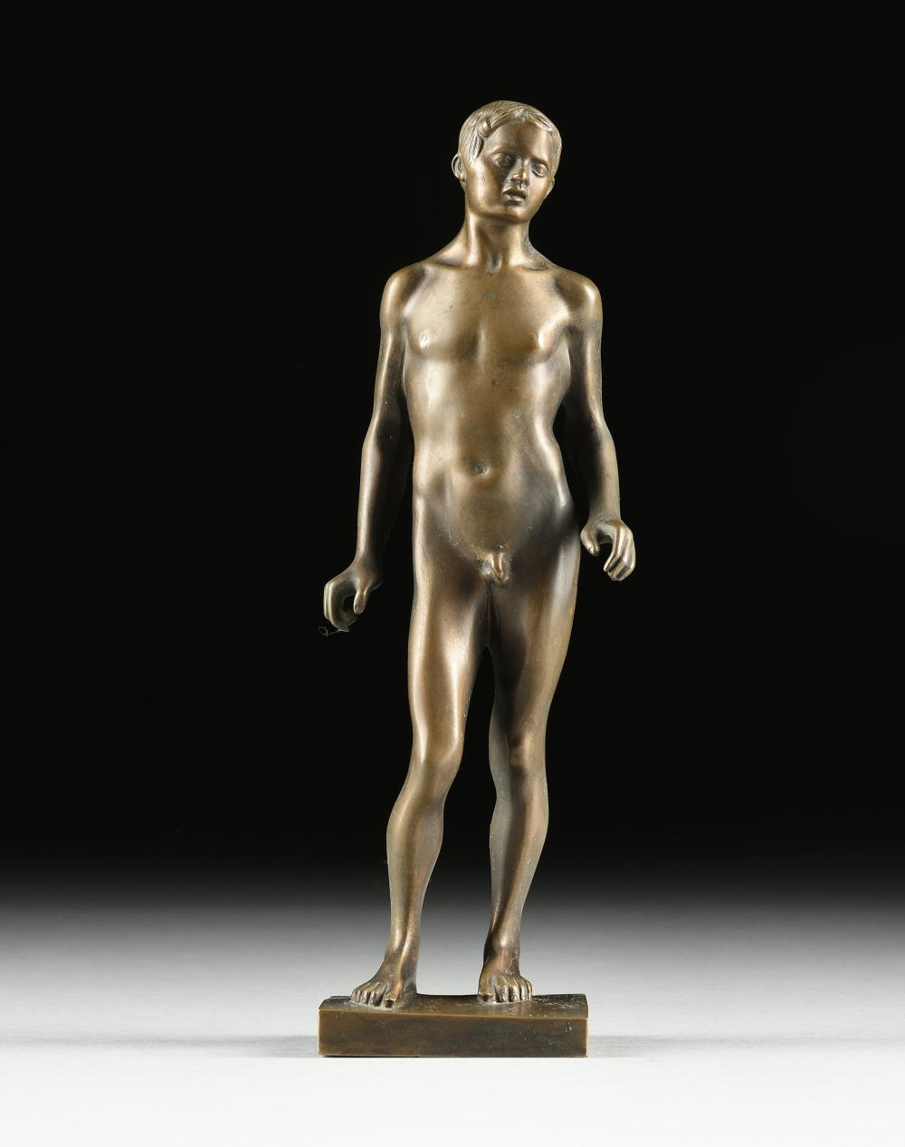 Márk Vedres comparable auction result: m rk vedres hungarian 1870 1961 a bronze sculpture standing youth early 20th century