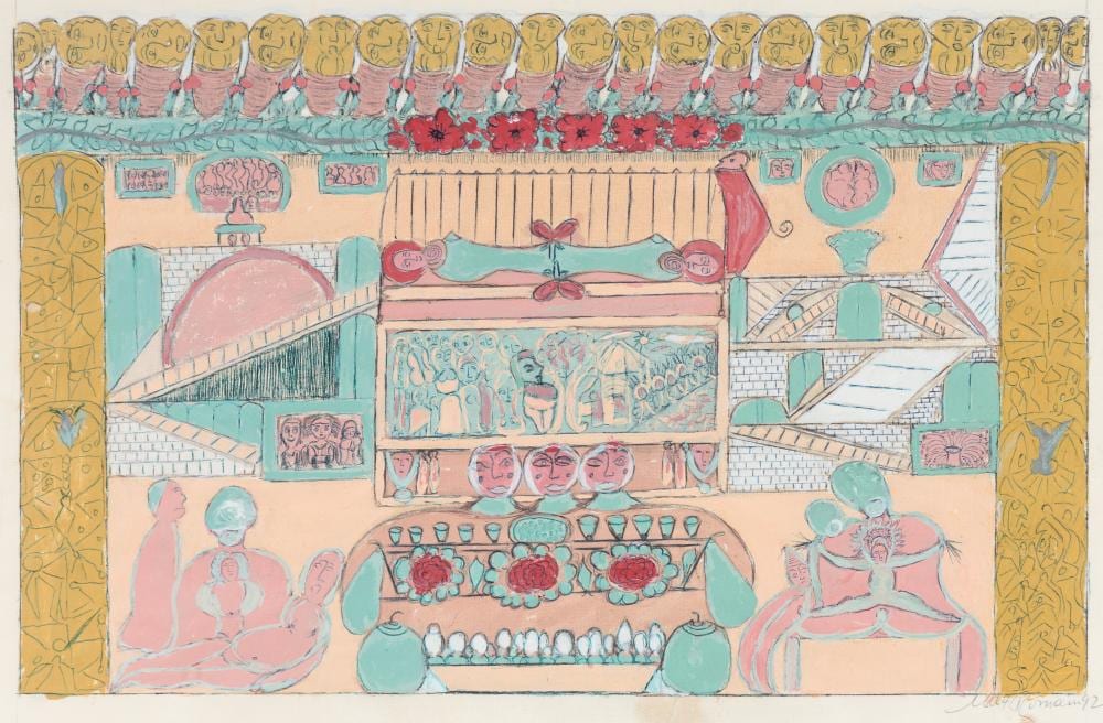 max romain american haitian b 1930 untitled vodou altar 1992 · Hindman · 2023-03-09 Max Romain comparable auction result: max romain american haitian b 1930 untitled vodou altar 1992
