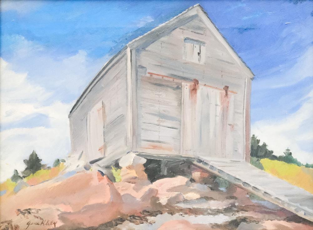 Gene Klebe comparable auction result: gene klebe barn on a hill