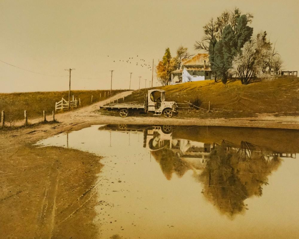 Mervin Allen Corning comparable auction result: merv corning rural scene