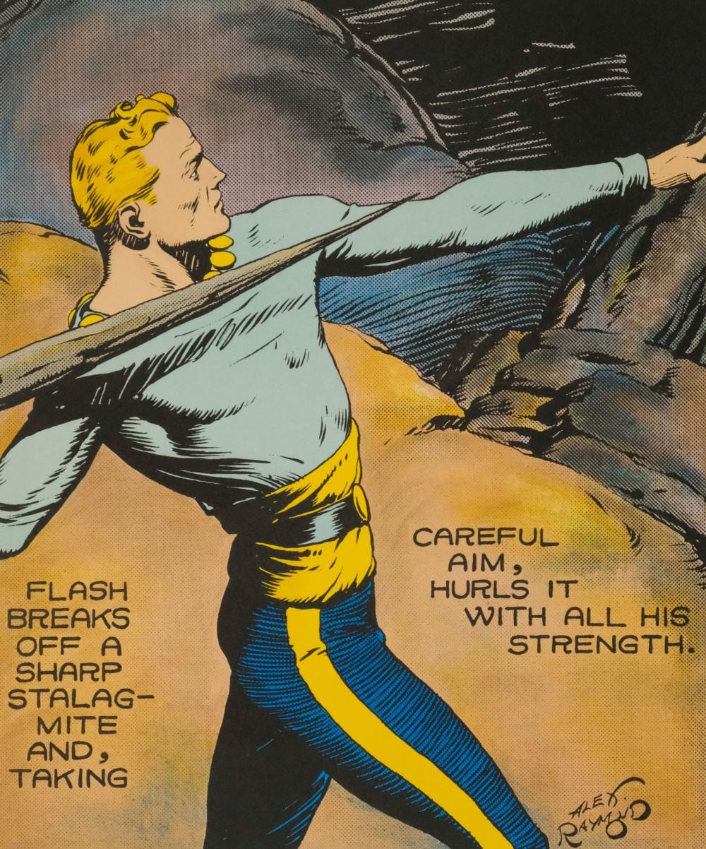 Alexander Gillespie Raymond comparable auction result: alex raymond flash gordon hurling a stalagmite