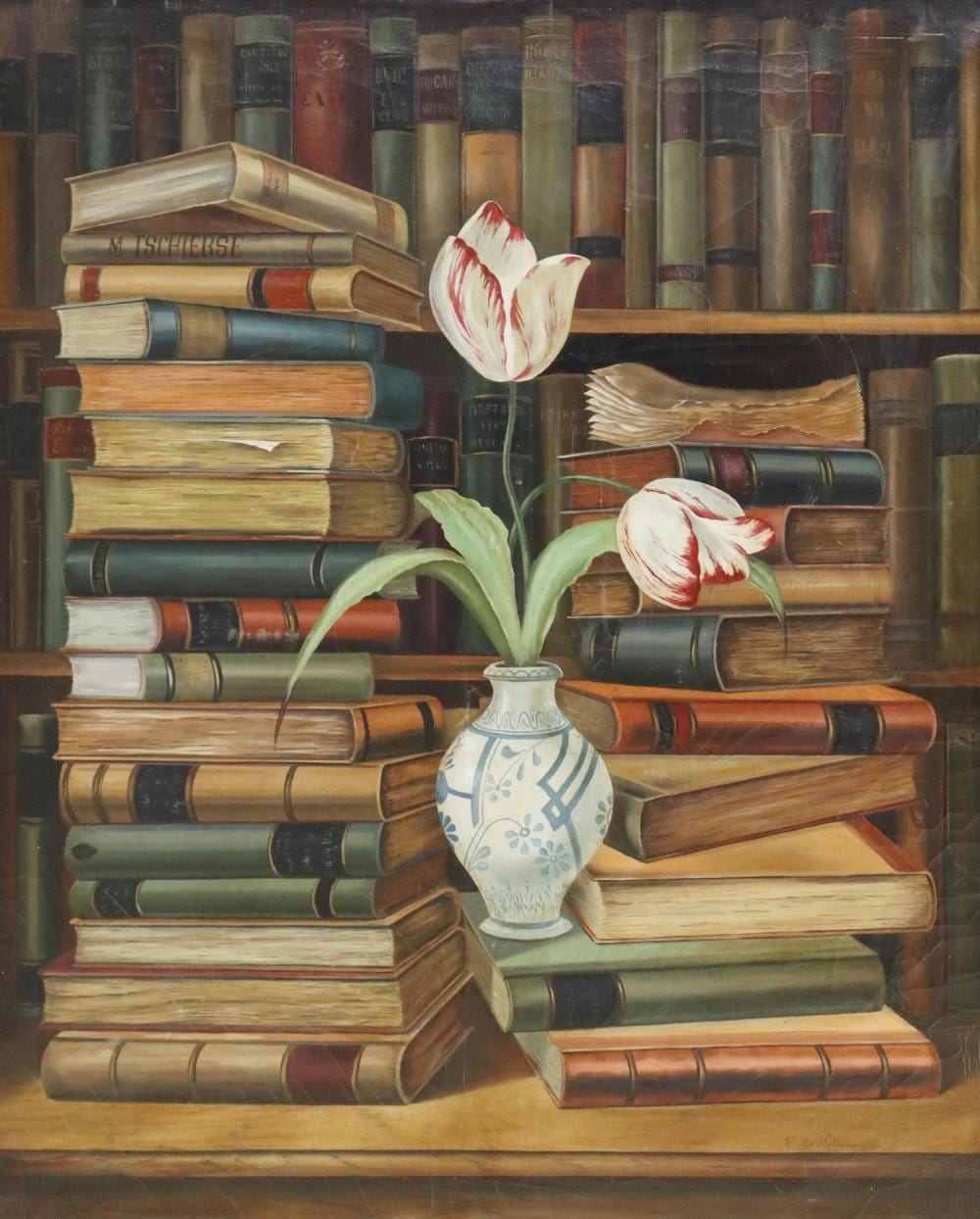 Fabrice De Villeneuve comparable auction result: fabrice de villeneuve b 1954 still life books