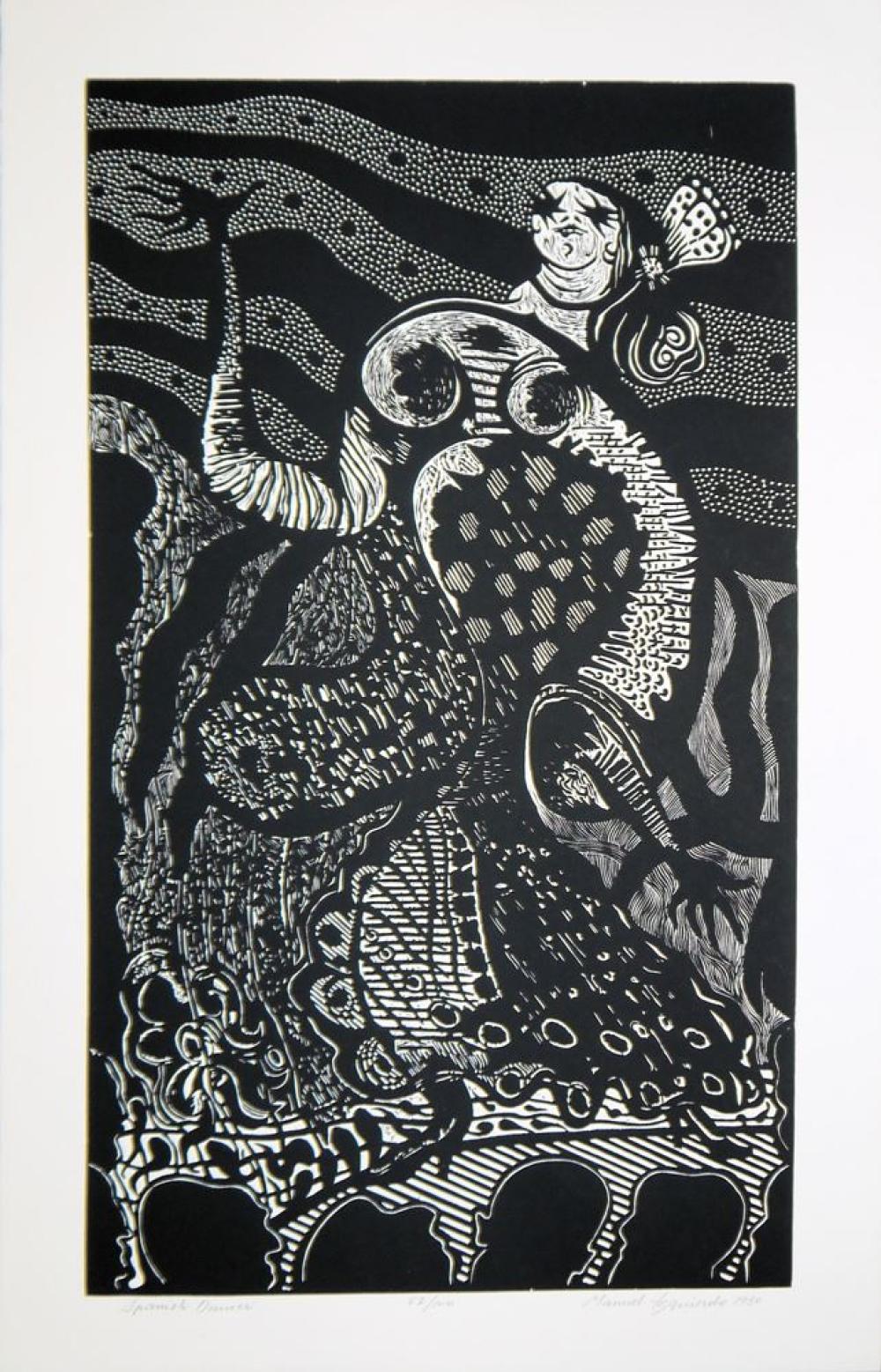 Manuel Izquierdo comparable auction result: manuel izquierdo marine garden und spanish dancer zwei signierte farbserigraphien von 1980
