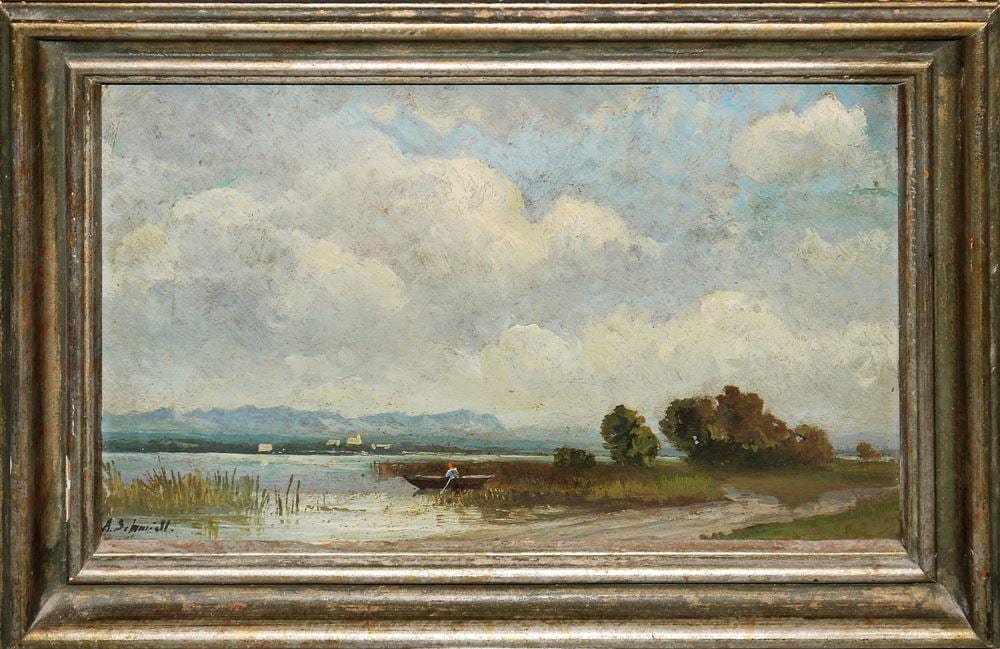 Alfred (1867) Schmidt comparable auction result: alfred schmidt oberbayerische seenlandschaft lgem lde gerahmt