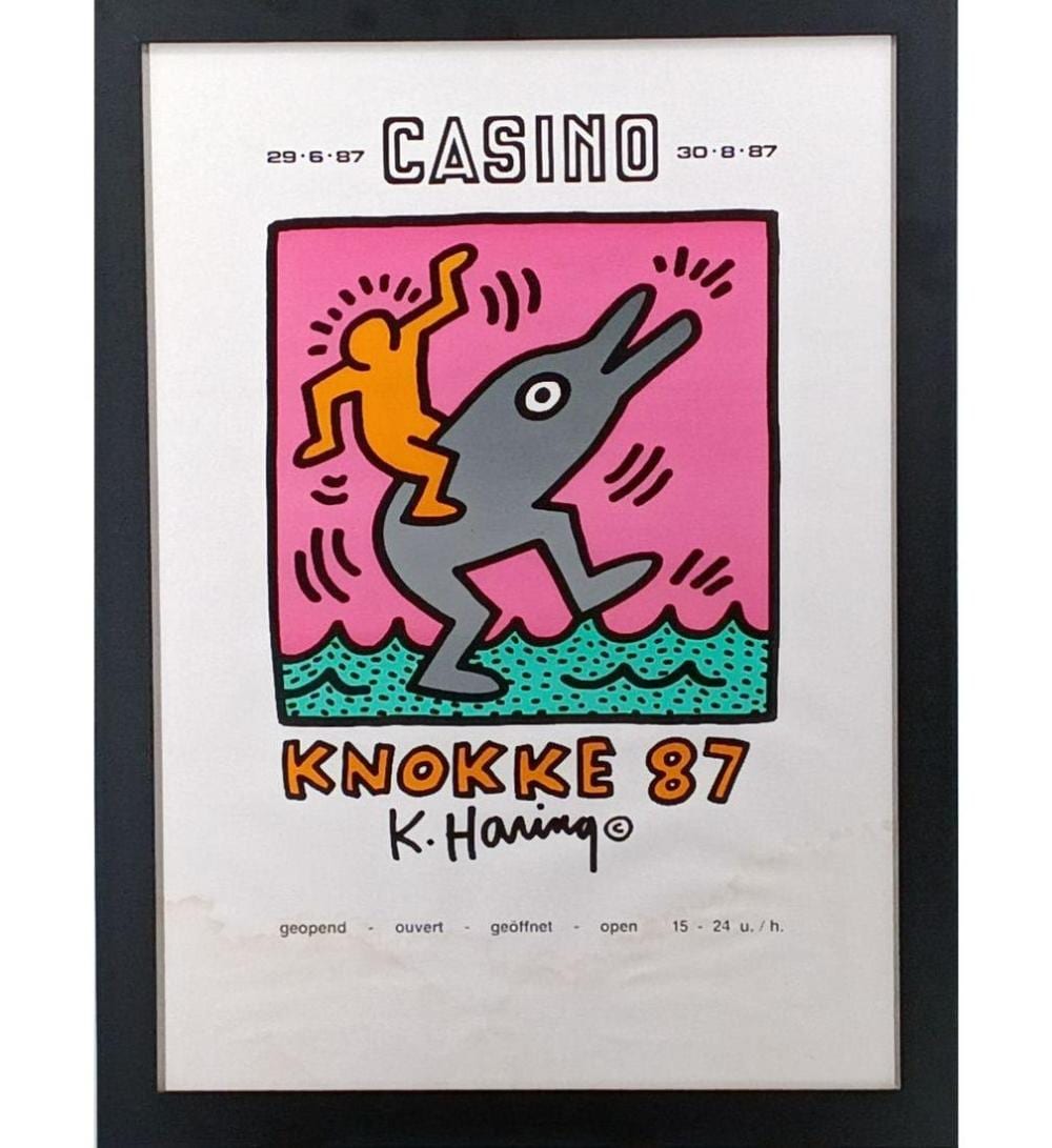 KEITH HARING "CASINO KNOKKE" ORIGINAL OFFSET-LITHOGRAPH POSTER, 1987 sold by RB Fine Arts, lot 56 — auction record photograph