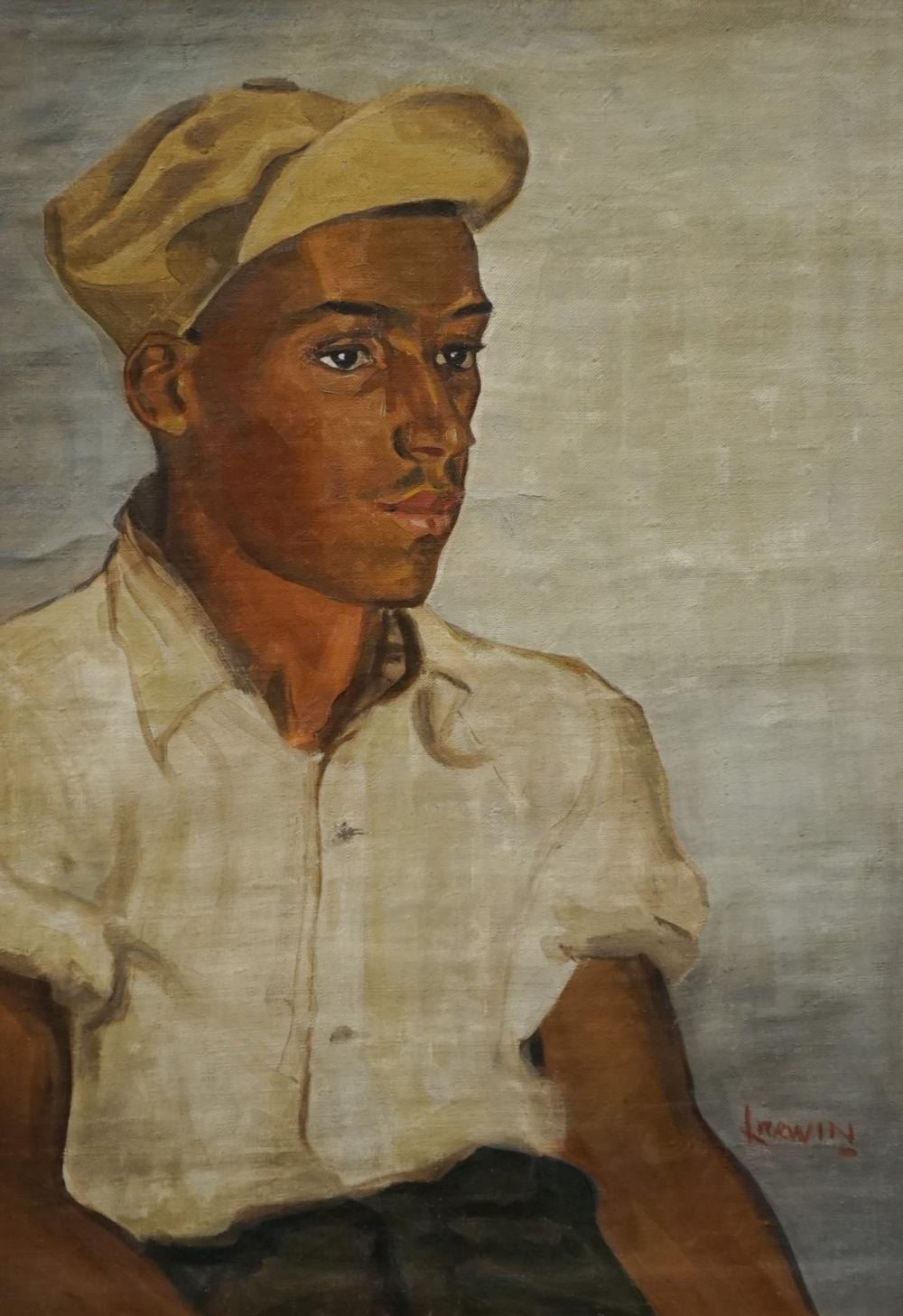 johann larwin austrian american 1873 1938 young man with cap oil on canvas frame 26 x 20 in 66 x 50 8 cm · Weschler's · 2023-02-14 Johann Larwin comparable auction result: johann larwin austrian american 1873 1938 young man with cap oil on canvas frame 26 x 20 in 66 x 50 8 cm