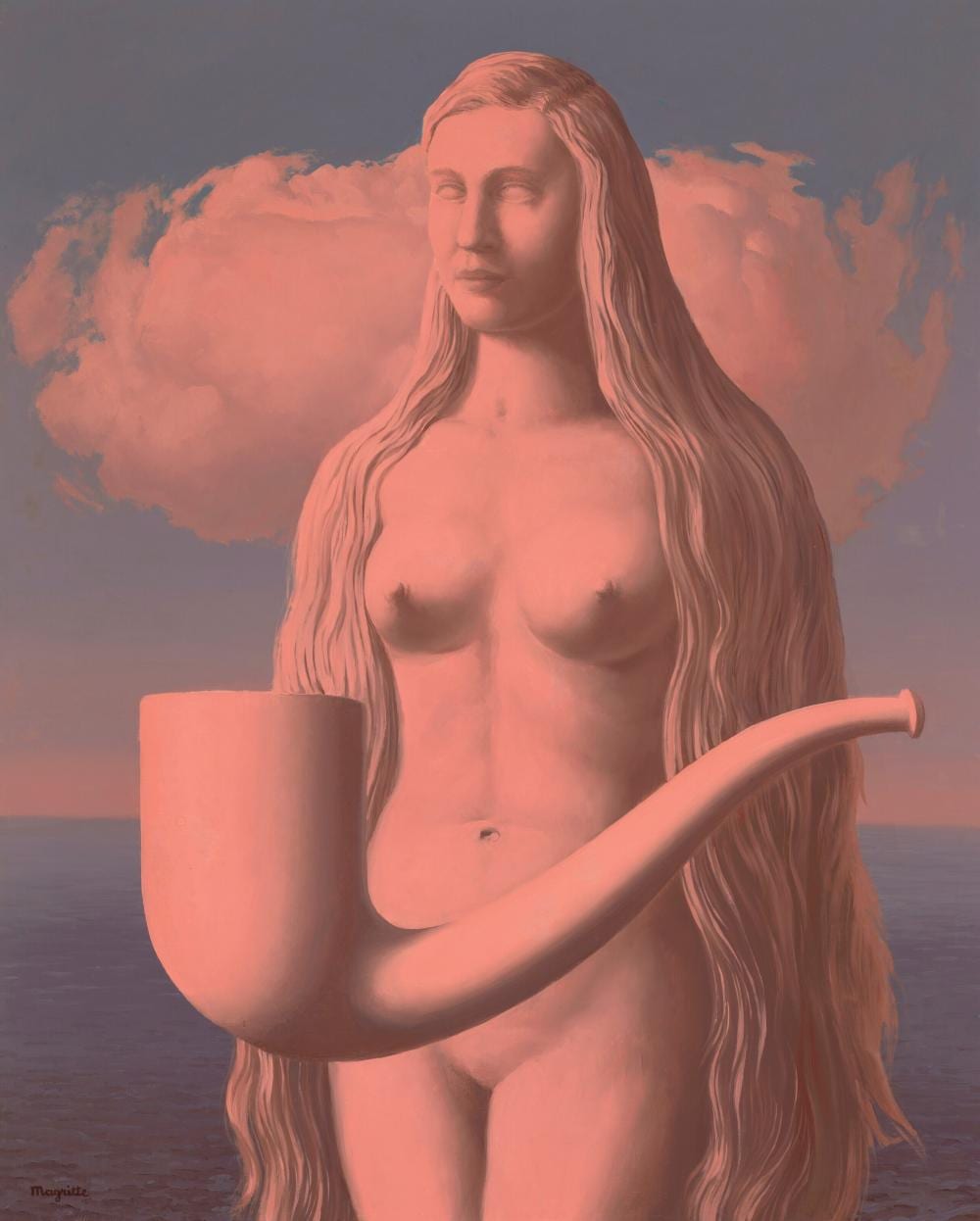 René Magritte (1898-1967) Le masque de la foudre oil on canvas 31 1/2 x 25 comparable sale