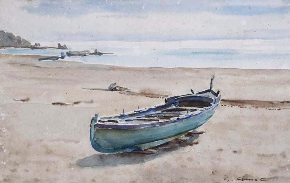 Gabriel Amat Pagés comparable auction result: gabriel amat 1899 1984 boat on the shore
