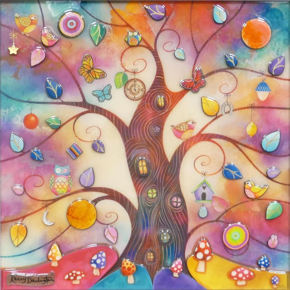 Kerry Darlington comparable auction result: kerry darlington welsh b 1964 ap24 titled rainbow tree unique edition image size 48cm x 48cm