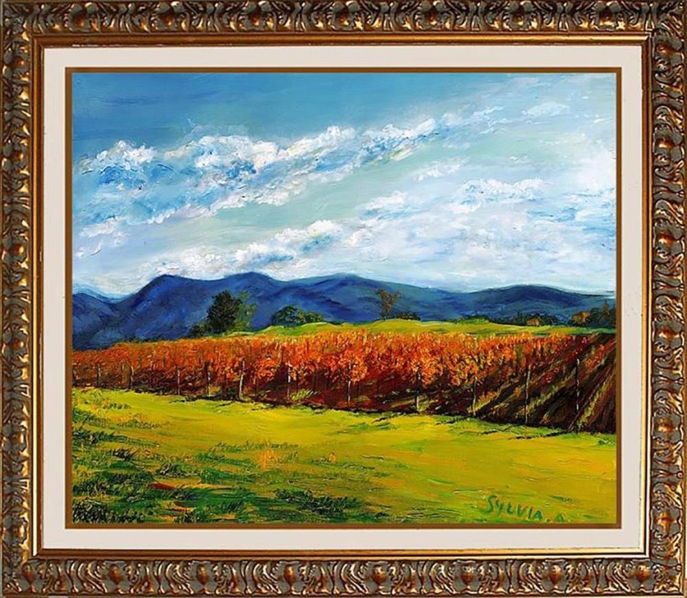 Sylvia Adler comparable auction result: sylvia adler signed limited ed embellished giclee country vineyard