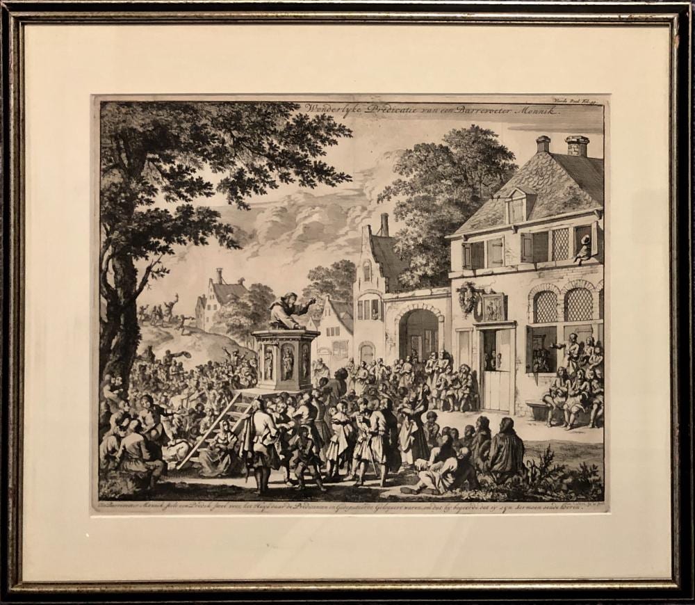 Jan Luyken comparable auction result: jan luyken dutch 1649 1712 monk preaching from a pulpit amsterdam 1696