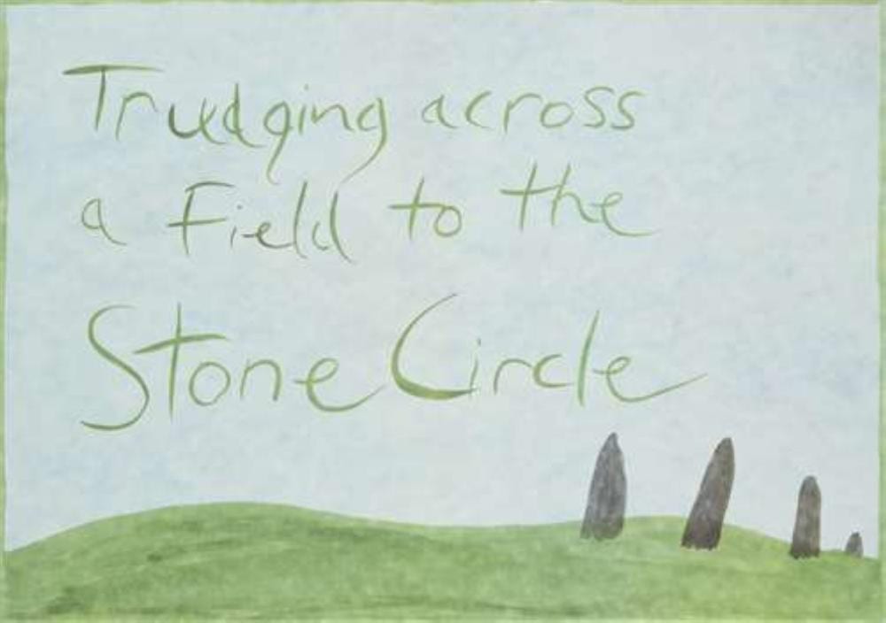 Jeremy Deller comparable auction result: jeremy deller british b 1966 trudging across a field to the stone circle 2022 offset lithograp