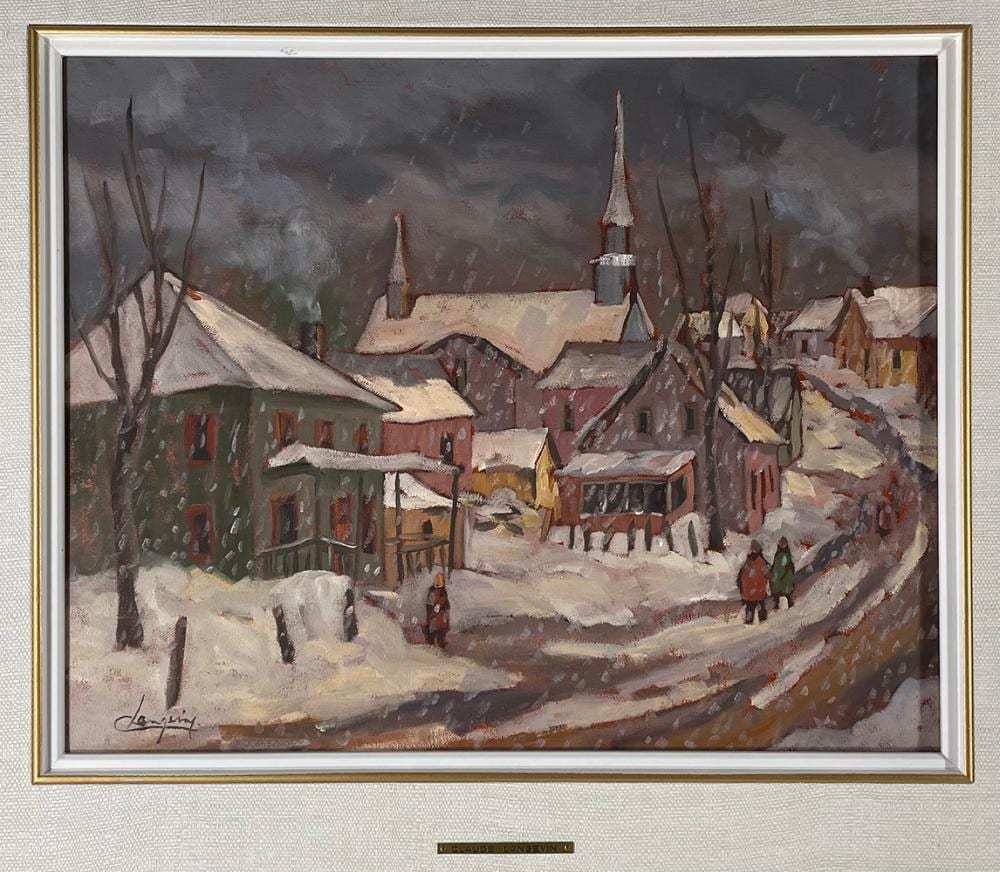 Claude Langevin comparable auction result: claude langevin neige sur les boulements charlevoix oil on canvas
