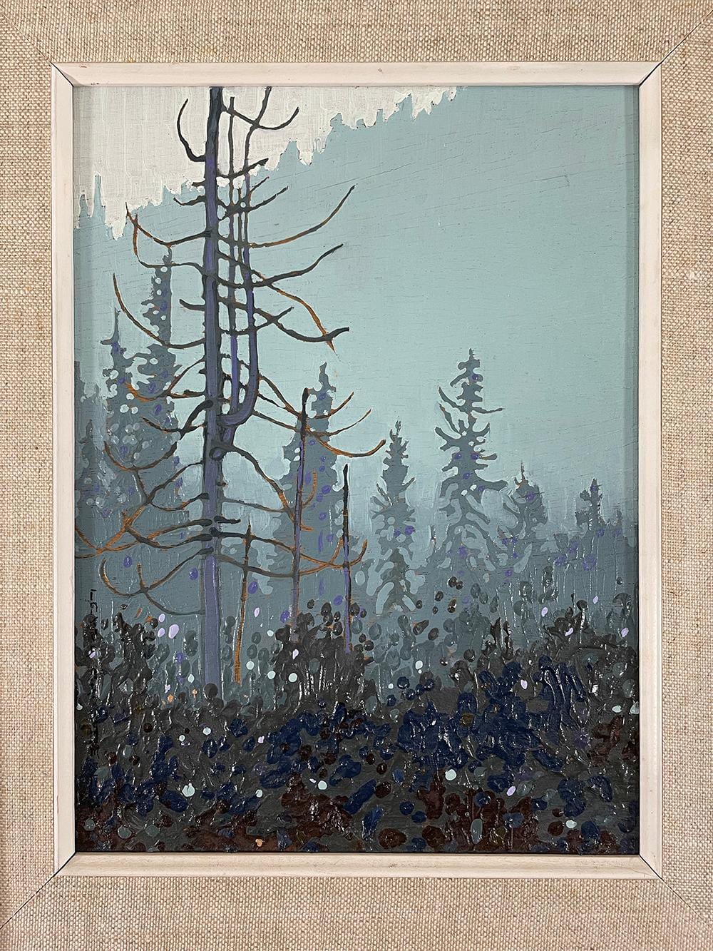 Leyda Campbell comparable auction result: leyda campbell morning mist blue river bc oil on board