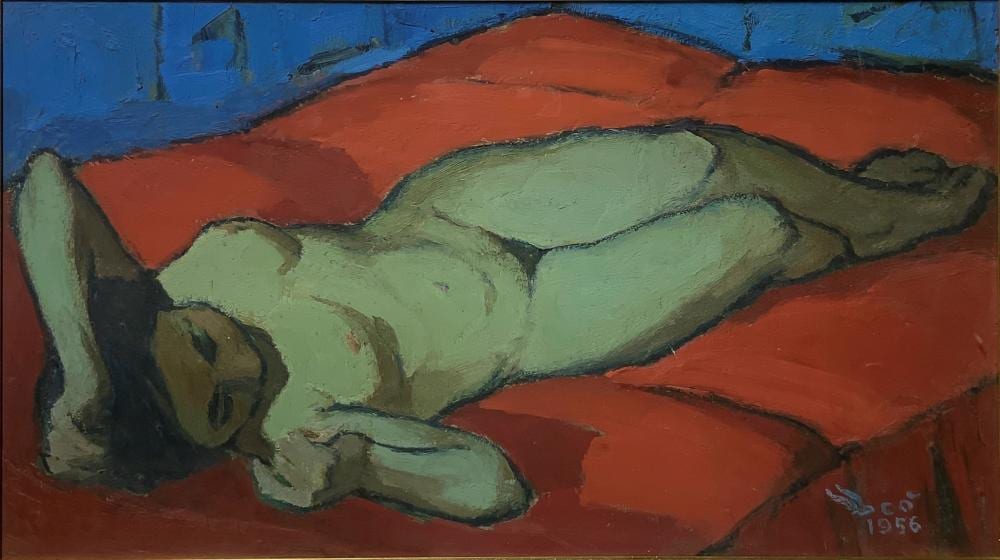 Giovanni Alicò comparable auction result: giovanni alic catania 1906 milano 1971 nude of a lying woman italy
