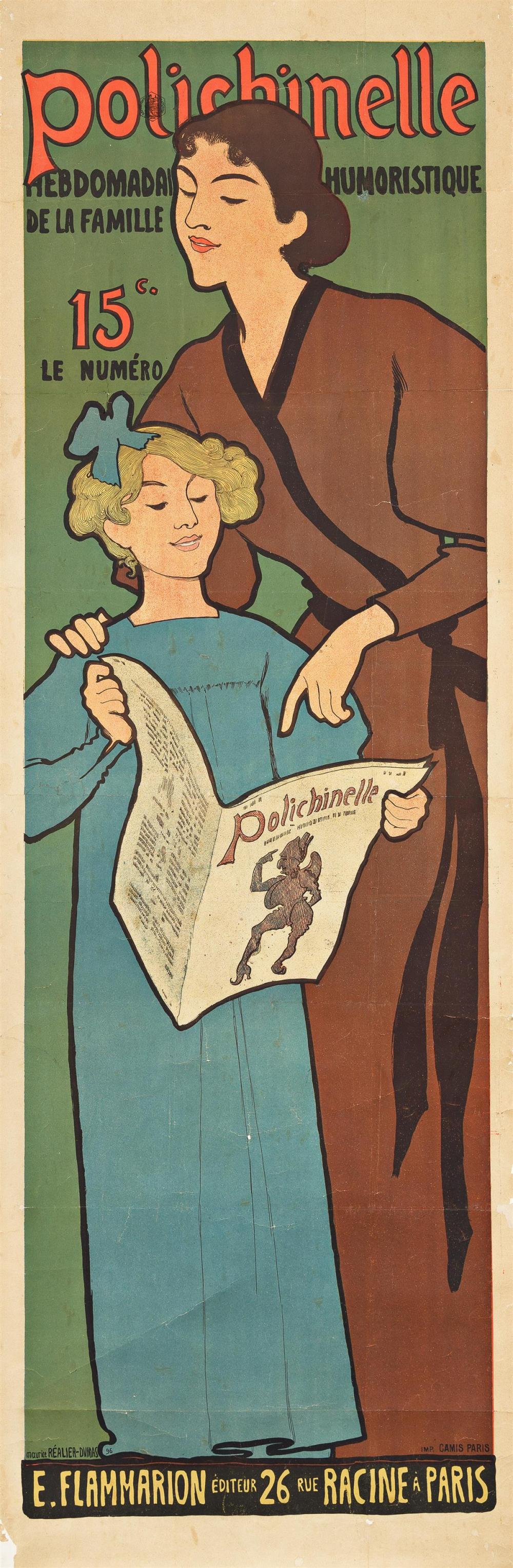 Maurice Realier-Dumas comparable auction result: maurice r alier dumas 1860 1928 polichinelle 1896 69 x22 inches 176x58 cm camis paris