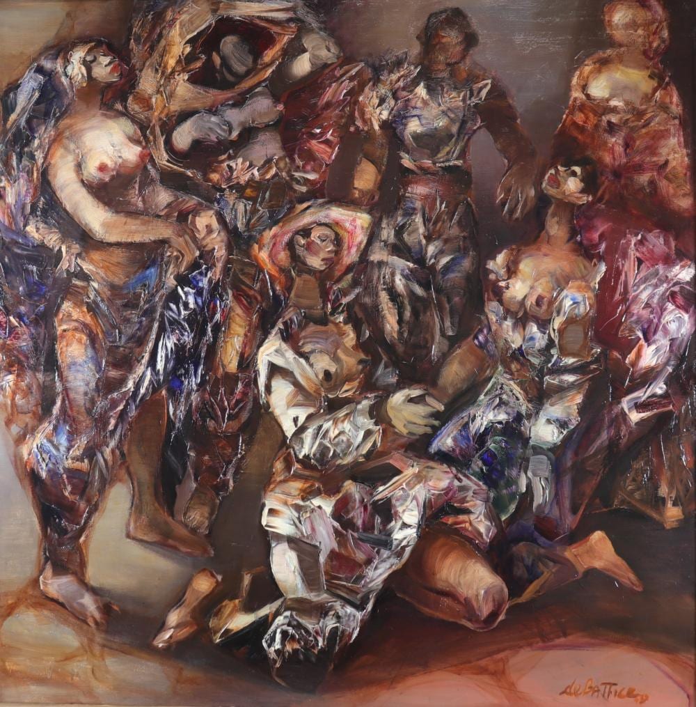 Jean Debattice comparable auction result: jean debattice 1919 1979 oil street life