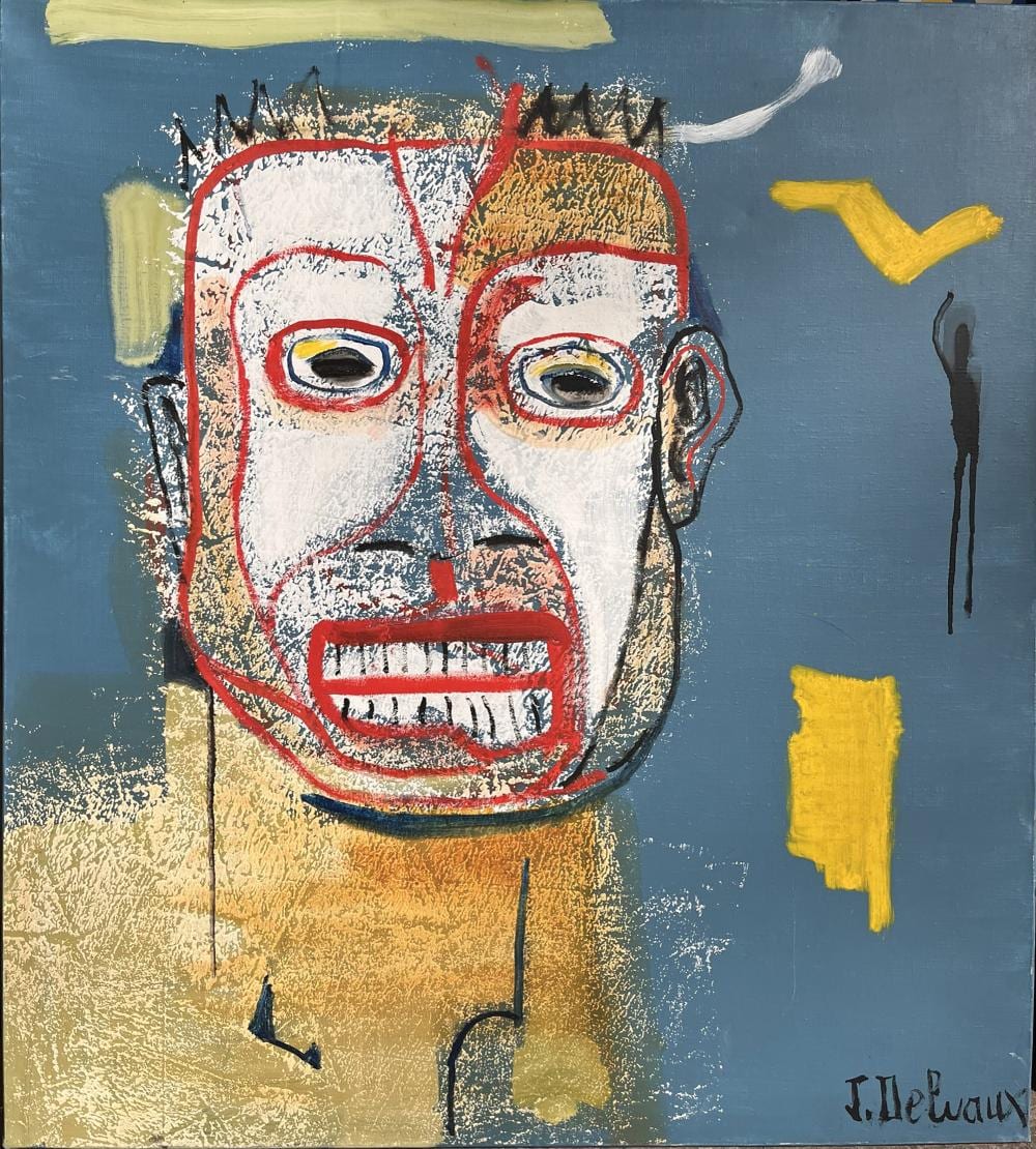 Jacques Delvaux comparable auction result: jacques delvaux 1929 2010 personnage sur fond bleu