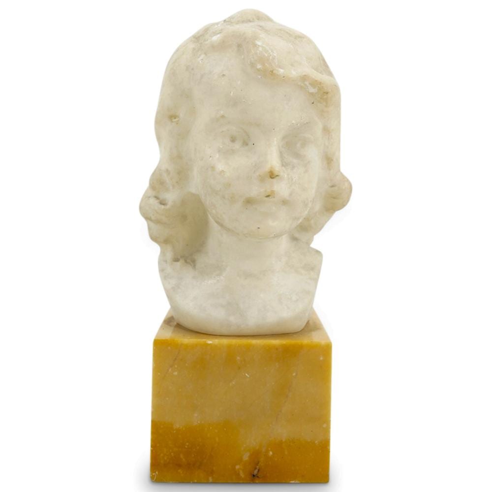 Daniel Greiner comparable auction result: daniel greiner german 1872 1943 girls bust alabaster sculpture