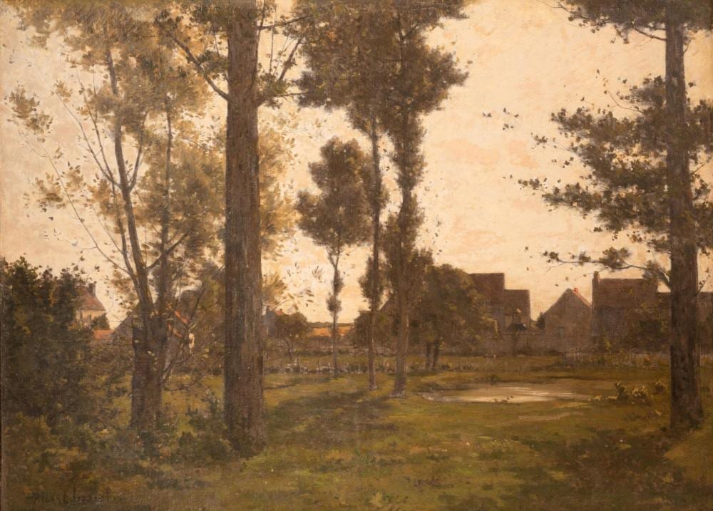 Albert Gosselin comparable auction result: albert gosselin parigi 1862 parigi 1931 paysage brumeux l aube olio su tela cm 60x82 con cornice cm 97x122