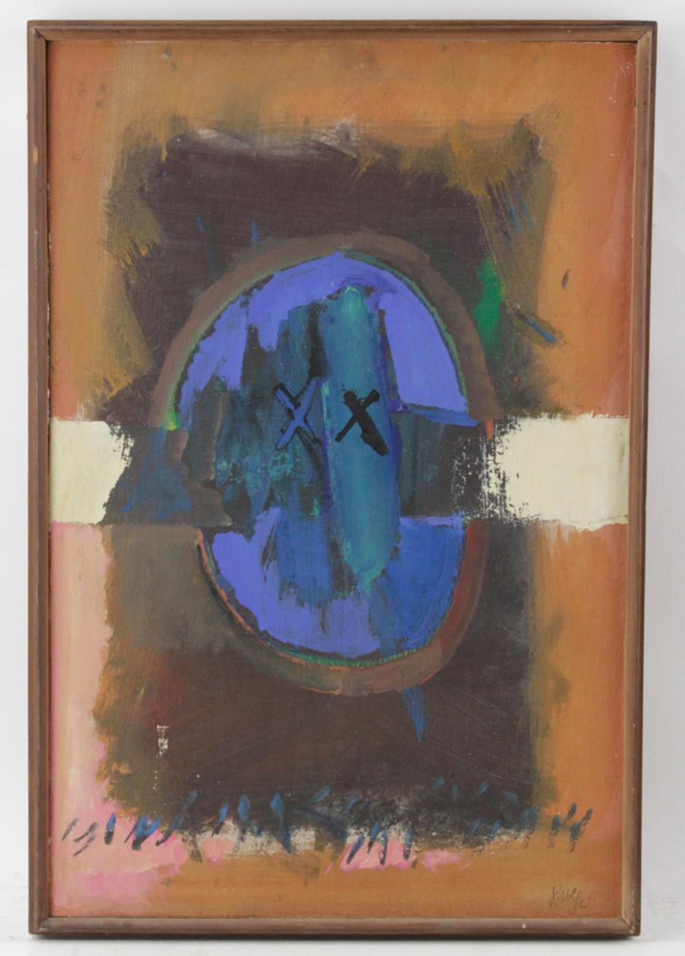 Jack Wolfe comparable auction result: jack wolfe abstract oil on masonite