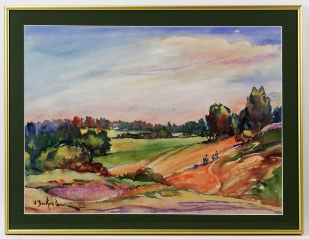 William Bradford Green comparable auction result: william bradford green landscape watercolor