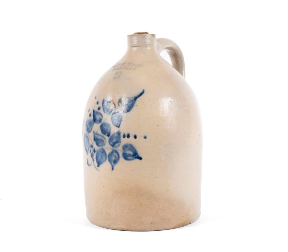 TWO GALLON WEST TROY CROCK JUG sold by Selkirk Auctioneers & Appraisers, lot 344 — auction record photograph