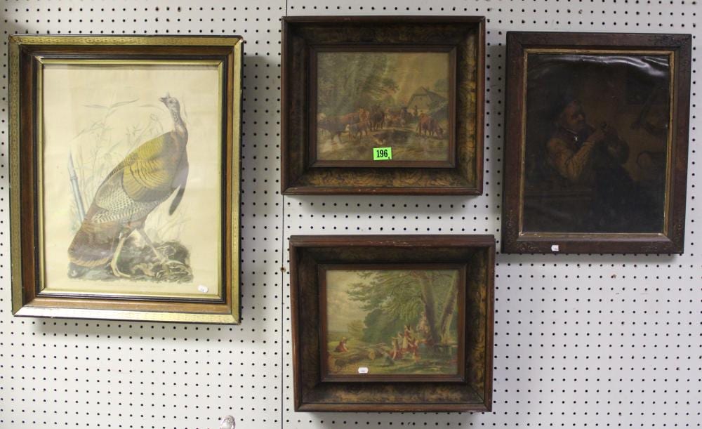 (4) Frames: J. J. Audubon print ‘The Great American Cock Mal sold by Roan Inc. Auctioneers & Appraisers, lot 196 — auction record photograph
