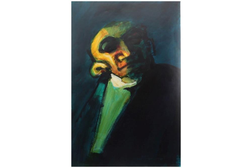Rafael Gorsen comparable auction result: gorsen rafael 1942 werk in gemengde techniek op papier mansportret 100 x 70 getekend