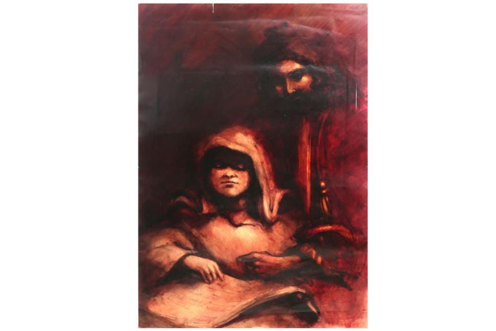 Rafael Gorsen comparable auction result: gorsen rafael 1942 olie op papier jezus schriftgeleerde 118 x 83 getekend