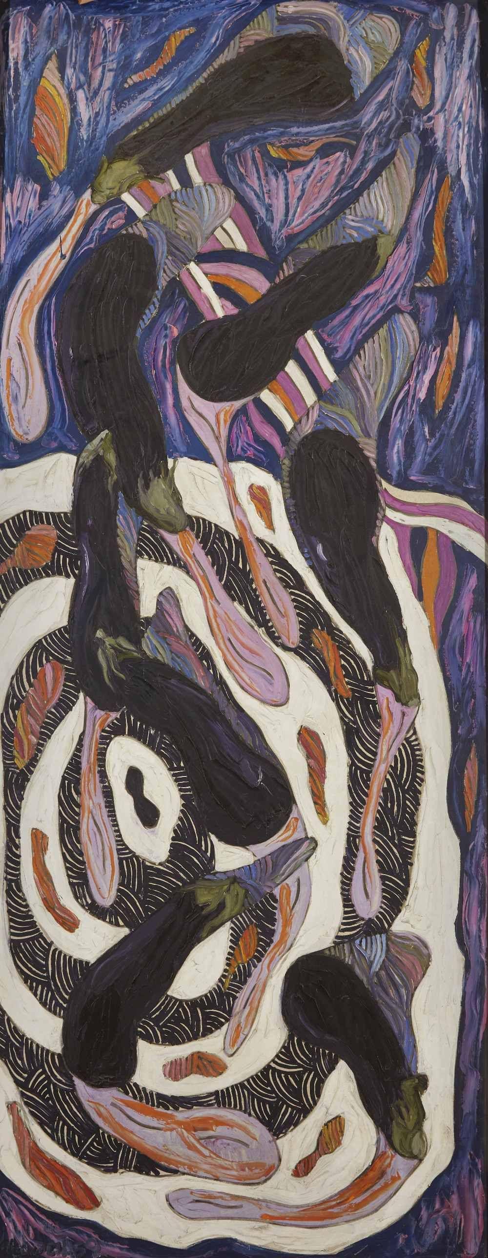 Rodney Gladwell comparable auction result: rodney gladwell british 1928 1979 aubergines 1959 oil on board signed and dated lower lef