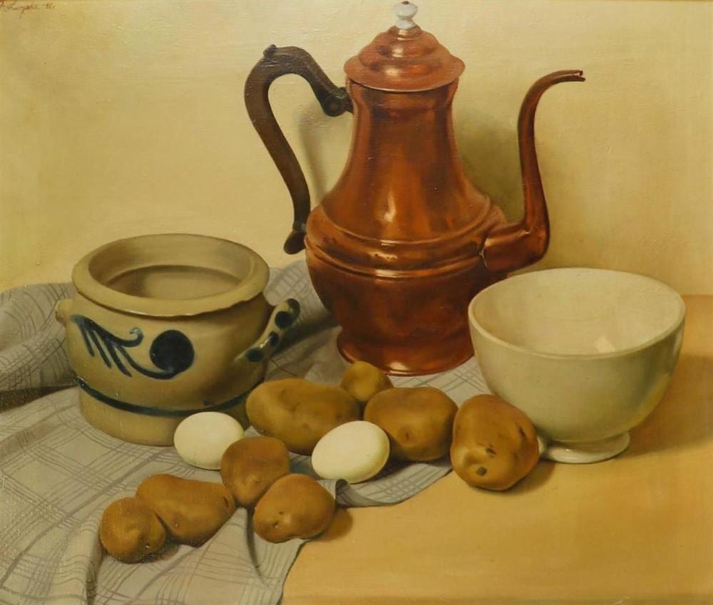 Frans Luyckx comparable auction result: frans luyckx de frenne borgerhout 1923 1997 essen still life with a copper coffee pot