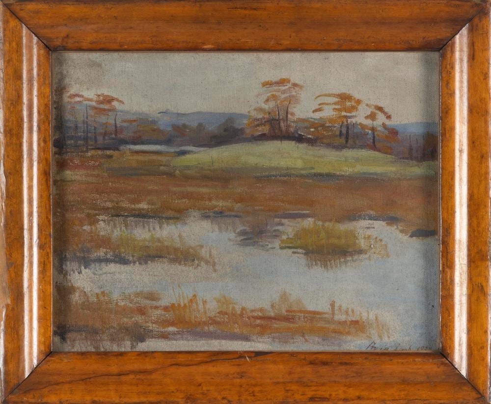 Aimee Lamb comparable auction result: aimee lamb massachusetts 1893 1989 marsh landscape oil on board 10 x 13 sight framed under glass 14 x 17 5