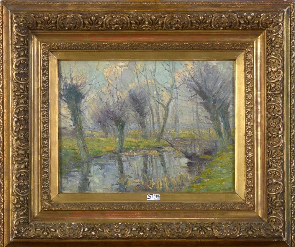 Henry Rul comparable auction result: huile sur toile passage de rivi re arbor sign en bas droite henry rul ecole belge dim 2