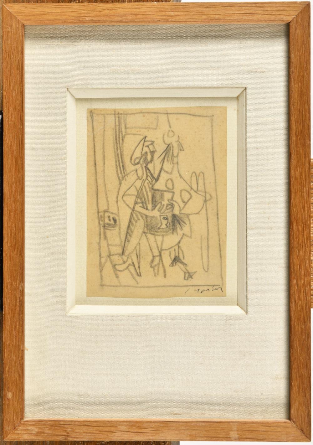 Roger Chastel comparable auction result: roger chastel 1897 1981 sans titre amoureux au caf dessin la mine de plomb