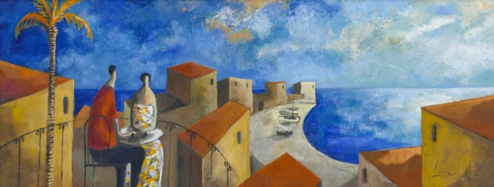 Didier Lourenco comparable auction result: didier lourenco pareja al balcon oil