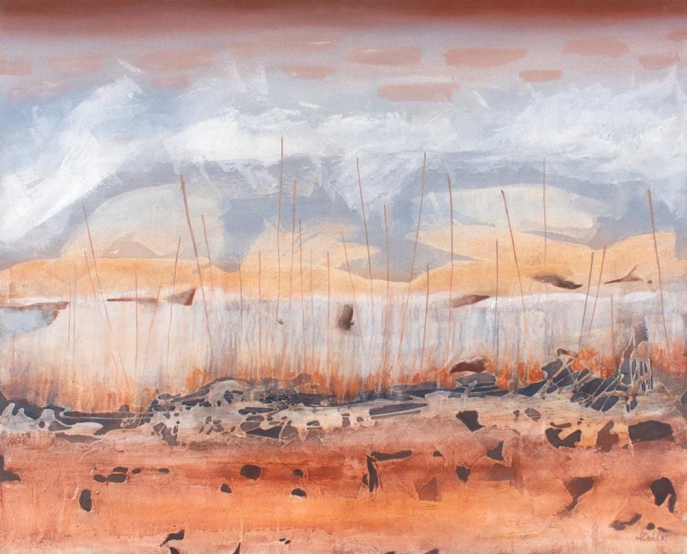 Astrid Dahl comparable auction result: astrid dahl landscape acrylic and resin on canvas