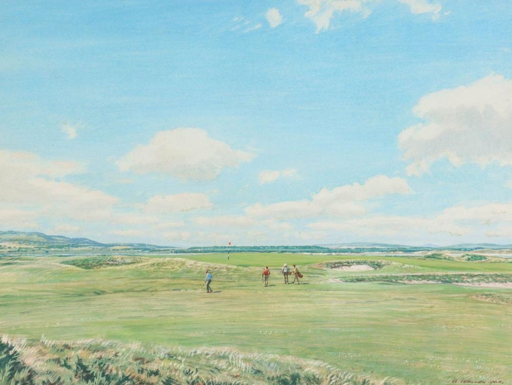 Arthur Weaver comparable auction result: arthur weaver 1918 2008 golfing watercolor