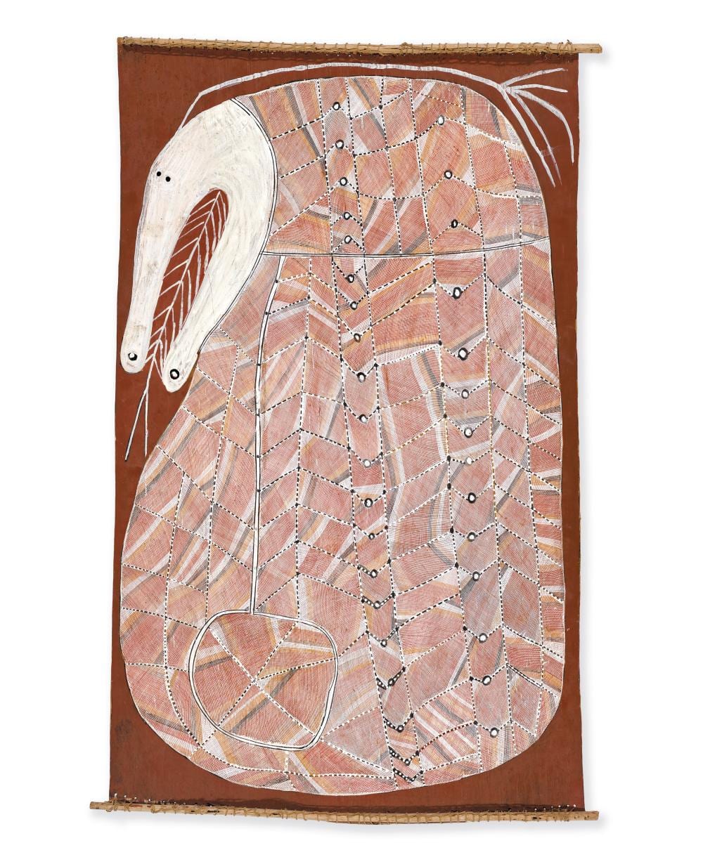John Mawurndjul comparable auction result: john mawurndjul ngalyod rainbow serpent 1999